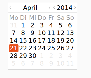 DateInput on Linux (GTK)