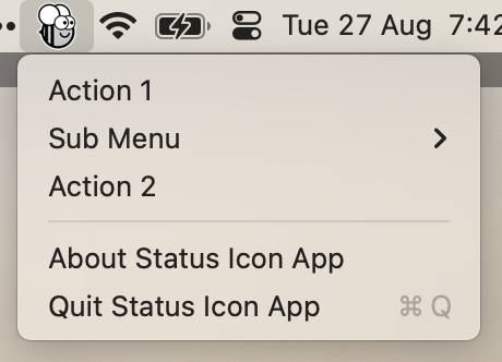 Status icons on macOS