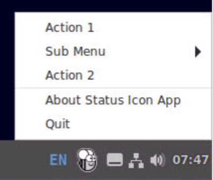 Status icons on Linux (GTK)